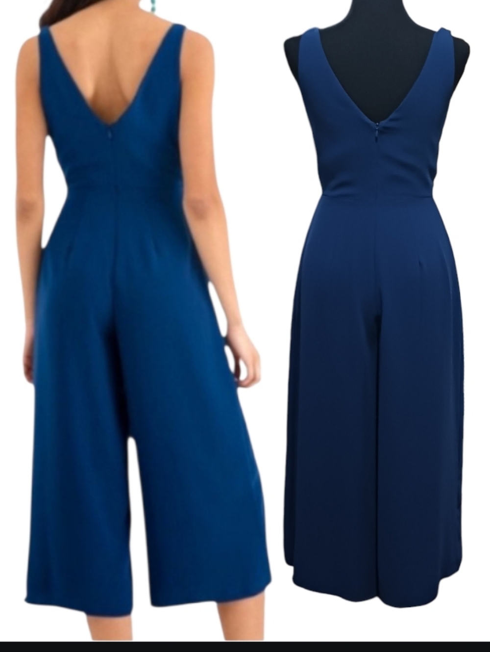 Amanda Uprichard Charter Tie Front Jumpsuit Cropped Wide Leg - Picture 2 of 11